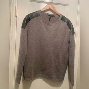 BCBGMaxAzria Gray Sweater with Black Shoulder Detail S
